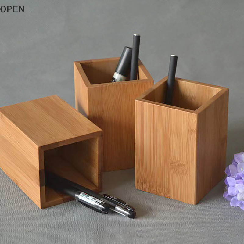 op al Home Escritório De Estudo Porta-Caneta Bambu Organizador De Mesa Lápis Papelaria sg