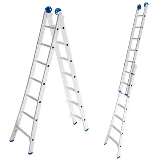 Escada de Alumínio Extensiva 2 x 7 Degraus 2.25 x 3.65 Metros EVALD
