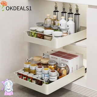 OKDEALS Caixa De Temperos De Cozinha , Com Trilhos Deslizantes Rack De Armazenamento Extraível , Fácil Instalação