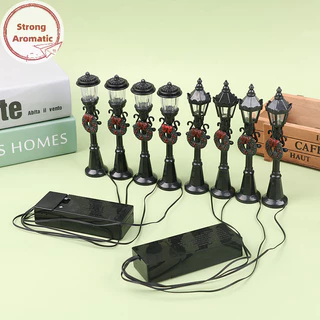 Modelos StrongArom 4Pcs/Set Christmas Mini Street Light Dollhouse Streetlight Acessórios BR