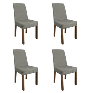 Kit 4 Cadeiras de Jantar 4255 Rustic/Silver Madesa em Oferta na Shopee
