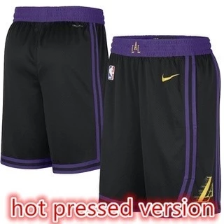 Calça De Basquetebol Los Angeles Lakers Versão Prensada A Quente NBA 2024