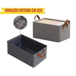 Cesto Organizador de Guarda Roupas Reforçado Caixa para Armazenar Multiuso Rígido rj em Oferta na Shopee