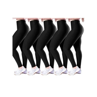 5 Calças Legging Básica Preta