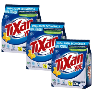 Kit 3 Lava Roupa Concentrado Primavera Sachê 800g Tixan Ypê