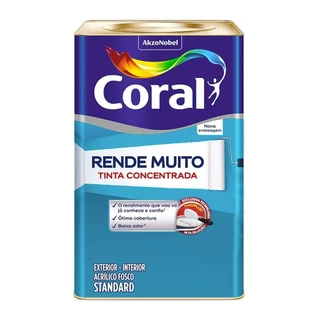 Tinta Acrilica Coral Rende Muito 16L- Varias Cores (Branco, Gelo, Tubarao Branco, Cinza Alpino, etc)