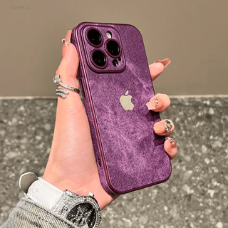 Nova capa de couro de ganga para telefone iPhone 15 pro max 14 13 12 11 Disponível Resistente a choques