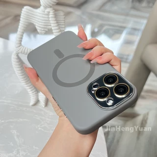 Capa Magnética De Silicone Líquido Filme De Lente De Vidro Cristalino Totalmente Coberta Para Iphone 15 14 Plus 13 12 11 Pro Max 11pro Proteção Contra Queda Caixa Macia