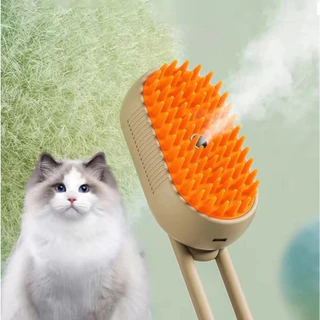 Escova A Vapor Para Gatos Cães 3 Em 1 Escovas Elétricas De Pêlos Pentes De Massagem Animais De Estimação Remoção