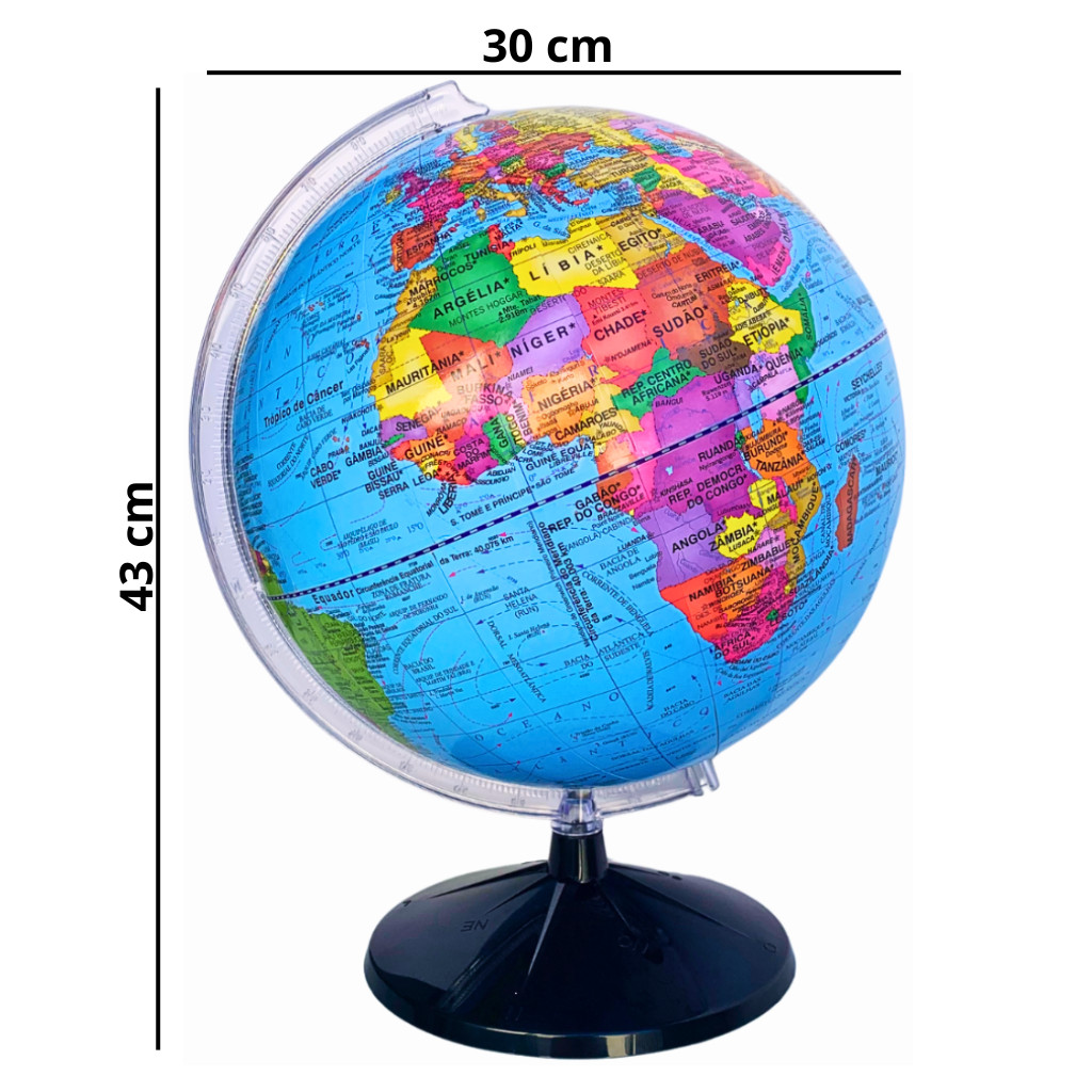 Globo Terrestre Político Em Português 43cm Altura | Shopee Brasil