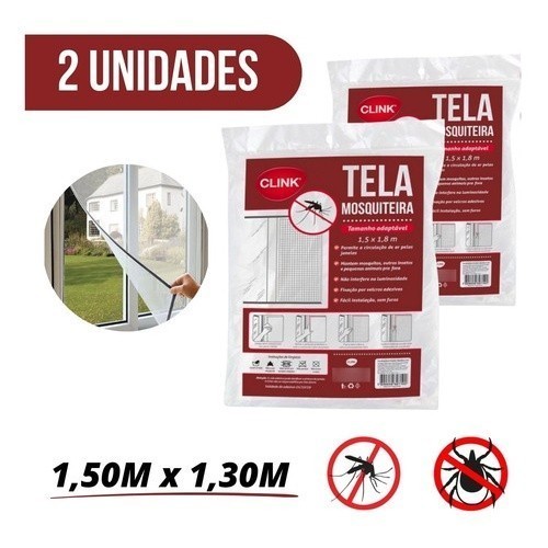 Kit 2 unidades 150x130cm Tela Mosquiteiro Anti-inseto Mosquito Janela Com Autocolante