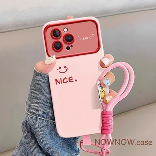 Para iPhone 15 14 13 12 11 Pro MAX X XR XS 7 8 Plus SE 2020 Simples Rosa Menina Coração Agradável Rosto Sorridente Janel