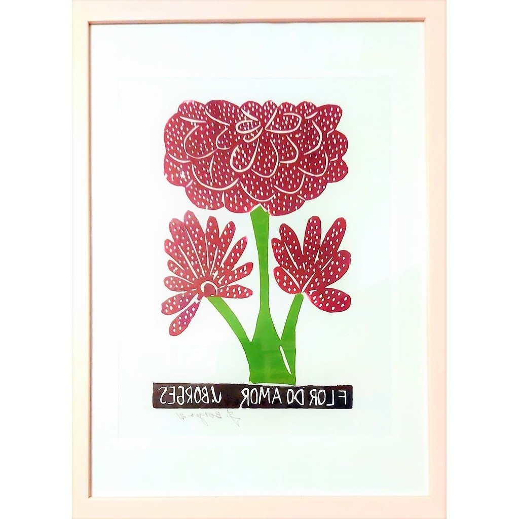 Xilogravura Flor Do Amor - J.Borges A3 MR | Shopee Brasil