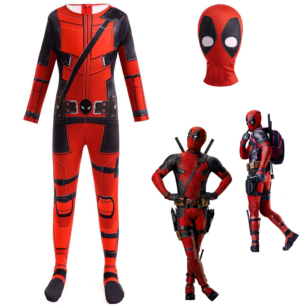 Fantasia de Cosplay Halloween Filme de Ação ao Vivo Deadpool Roupa ...