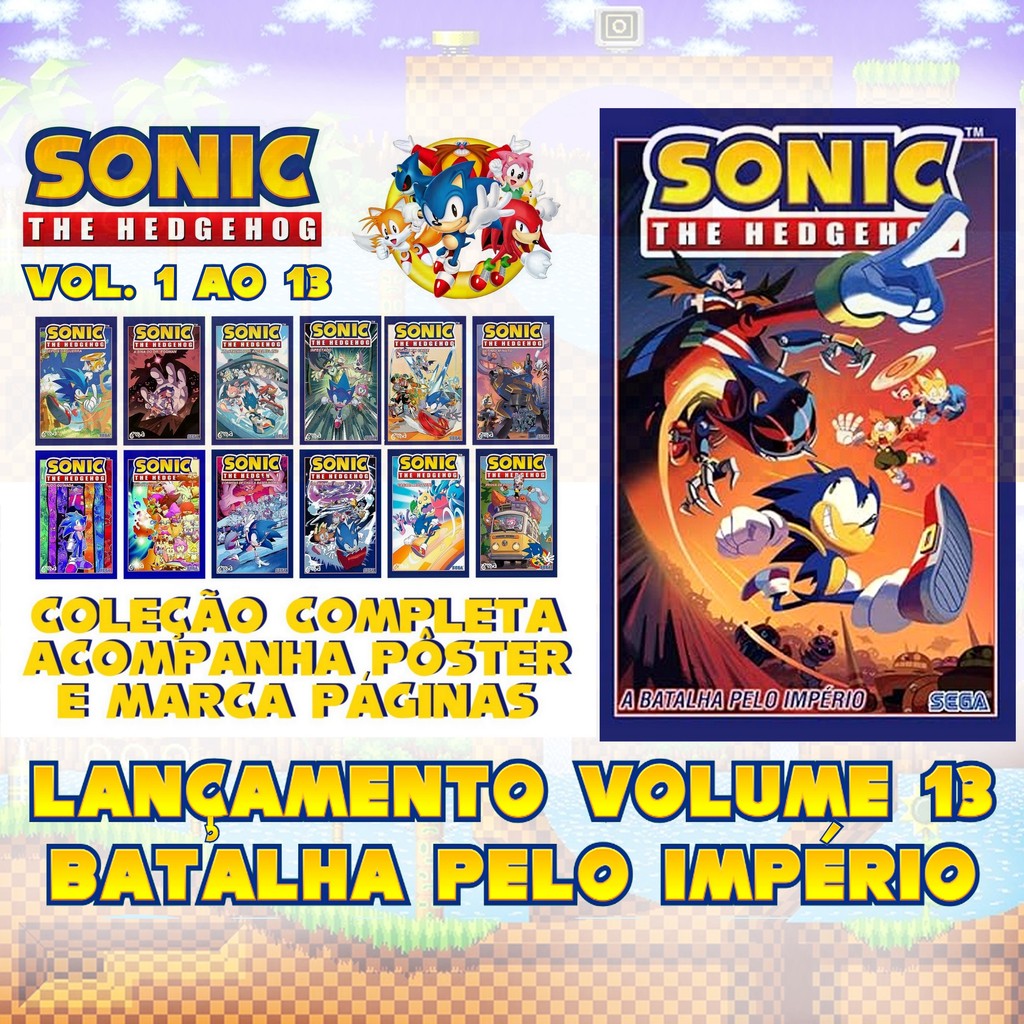 Super Combo - KIt Sonic The Hedgehog Vol 1 ao 13 (+ Marcadores e