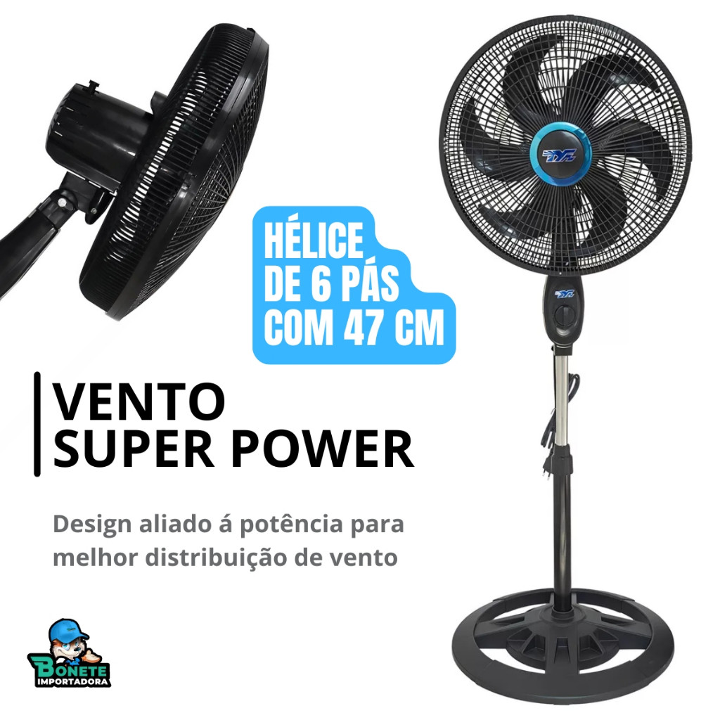 Ventilador Super Power 6 Pás - Alta Potência e Melhor Distribuição de ...