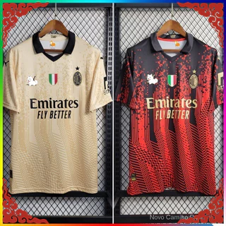 Camisa do time 23/24 A-Milan Especial Edition Camisa de Futebol 【Frete grátis】