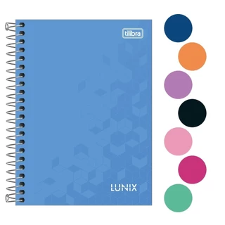 Caderno Pequeno 1/4 14x20cm Espiral Capa Dura LUNIX 80 Folhas Tilibra