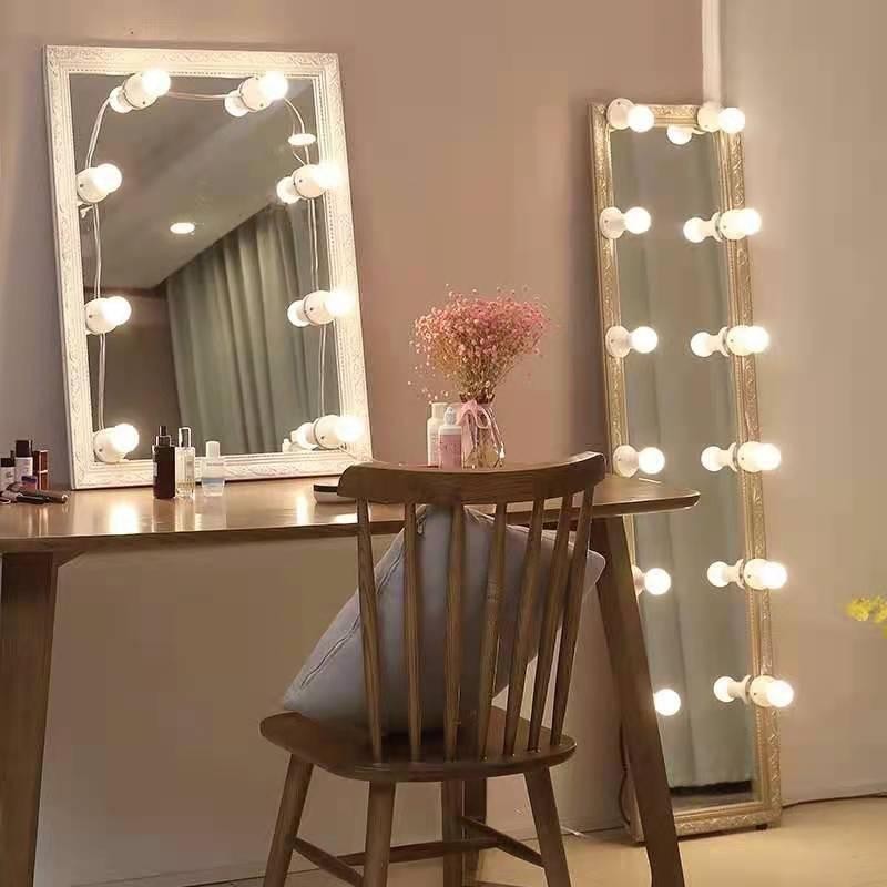 Kit Luz De Espelho Maquiagem Penteadeira Camarim 10 Lâmpadas Led 3 ...