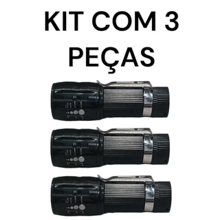 Kit com 3 Lanternas Farolete Led Caminhada Pesca Camping Escoteiros A Pilhas