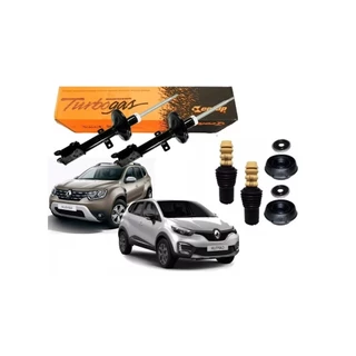 Par Amortecedor Dianteiro Duster Captur Manual Coxim Batente Coifa