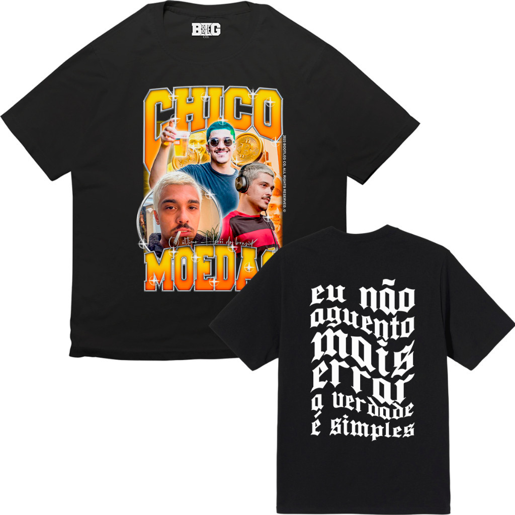 Camisa Estampada Chico Moedas BitCoin Herói Nao Aguento Mais Errar Algodão  Penteado | Shopee Brasil