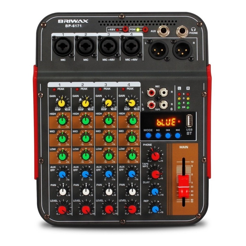 Console Mesa de Som Briwax BP-6171 de mistura 110V/220V