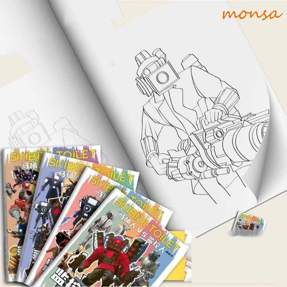 MONSA Skibidi Livro De Desenhos À Mão , Titan TV Man Novice Zero Tutorial  Básico De Esboços De Manga , Prática De Rastreamento Profissional Desenho  De Quadrinhos Linha Em Suprimentos De Arte |