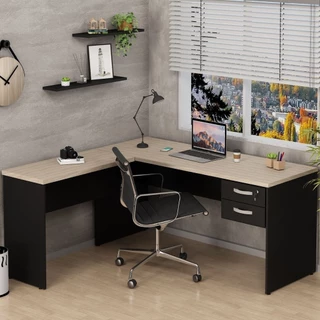 Mesa De Escritório em L 160x150cm com Gaveta