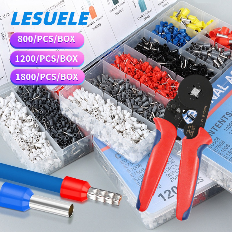LESU 800/1200pcs Conector De Fio De Cobre Isolado Terminal Pino