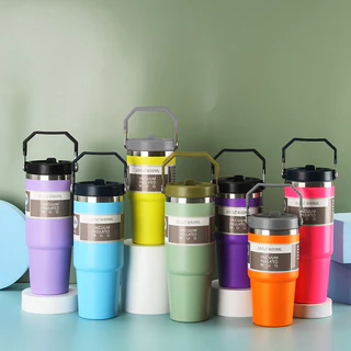 Garrafa Térmica Com Alça Flip Tumbl Aço Inoxidavel Isolamento Térmica 600ML/900ML