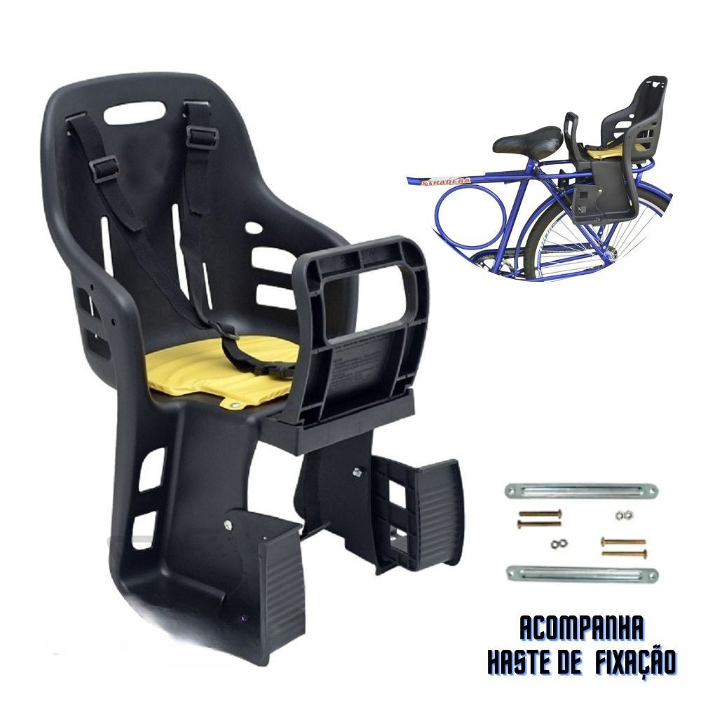 Cadeirinha Bicicleta Traseira Resistente Para Bagageiro C/ Cinto ...