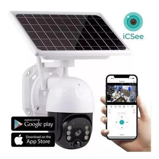 Câmera De Segurança Dome Wifi App Icsee Energia Solar Vigilância Visão Noturna Full HD 1080P
