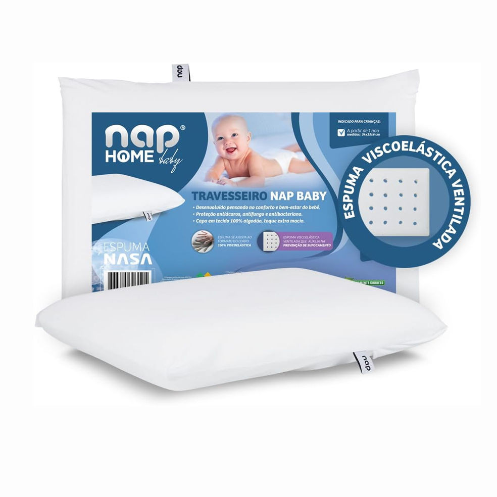 Travesseiro Bebê Nap Hipoalergênico Espuma Nasa Maior 1 Ano | Shopee Brasil