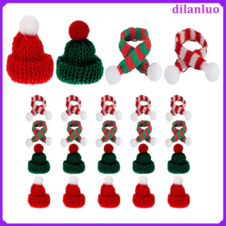 Mini Beanie 24 Pcs Chapéus De Natal Lenço Cobertura De Garrafa De Vinho Xmas Suprimentos dilanluo