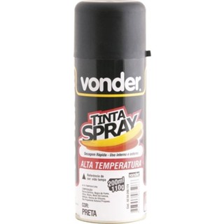 Tinta spray para alta temperatura preto fosco 200 ml - Vonder