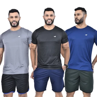 Kit Bermuda Street com Camiseta Manga Curta DriFit para Atividade Física e Academia