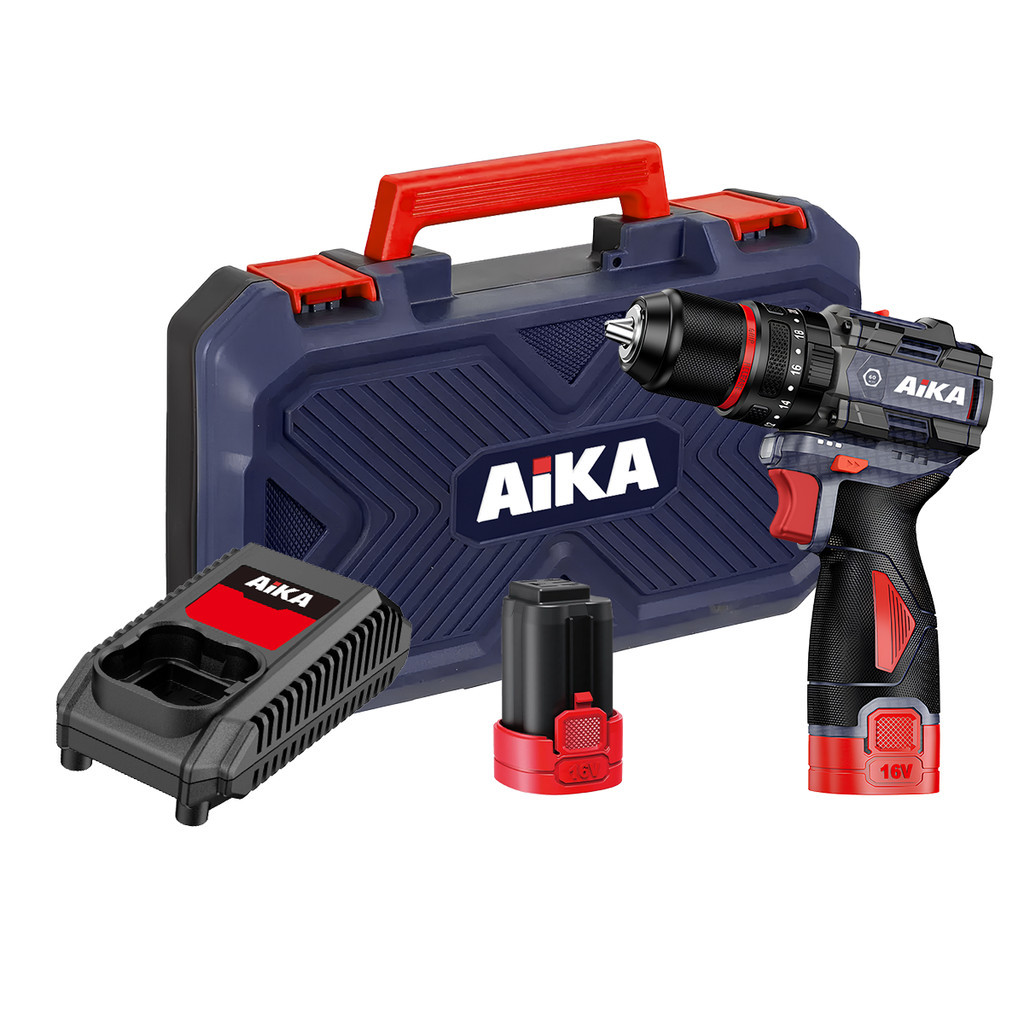Aika商品 Parafusadeira E Furadeira 3/8 10mm 16v Aika 2 Baterias 2.0ah