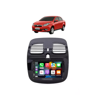 Kit Multimídia Grand Siena Mold Graf 12 / 19 7 Pol CarPlay AndroidAuto USB Bt FM - 708BR Roadstar