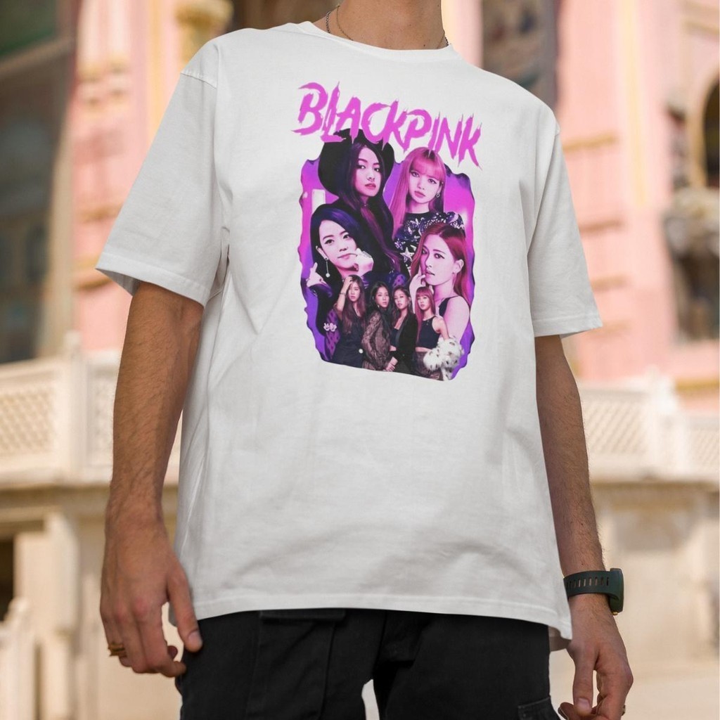 BLACK PINK Tシャツ Camiseta Básica Black Pink K-Pop Album Square One Quarteto