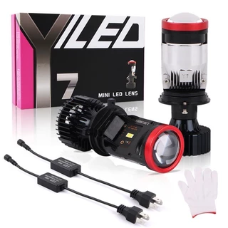 1Pair 180W 30000LM Y7D Y6 H4 Farol Projetor LED Carro H4 Mini Lente 6500K 12V Luzes Automotivas De Feixe Baixo Alto Refrigeração Do Ventilador Da H4