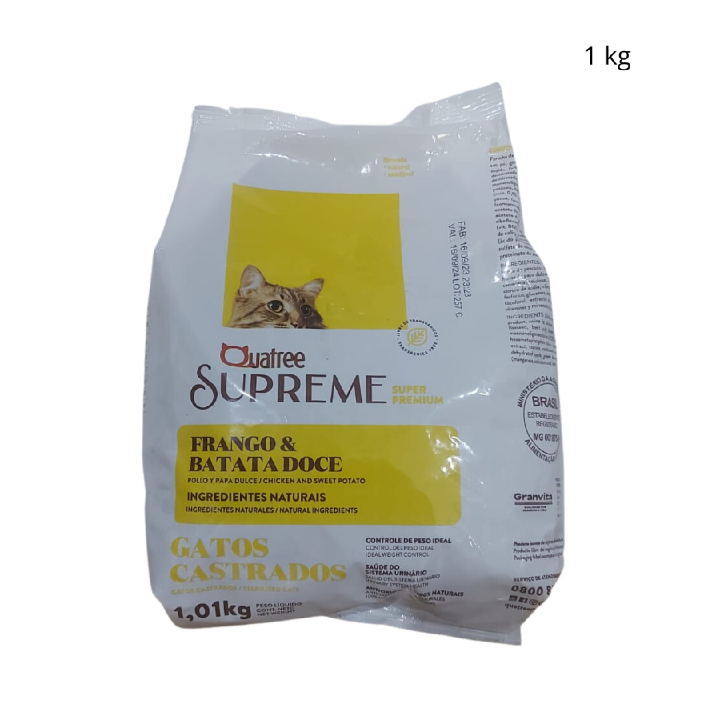 Quatree supreme gatos castrados frango com batata doce 1 kg