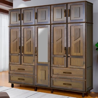 Guarda-Roupa Casal Campo Grande 10 Portas 4 Gavetas com Espelho