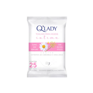 Toalha umedecida Q lady intima 25 unidades
