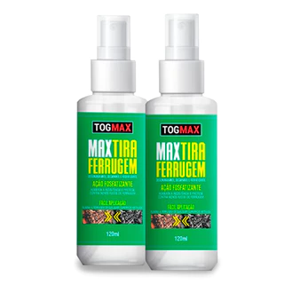 Kit 2 Unidades Tira Ferrugem 120ml Removedor Ferrugem Em Aço Limpa Oxidação Ferros Metais Cobres Inox Portões Bicicletas Portas Janelas