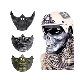 Máscara Caveira Skull Meia Face Festas Airsoft Paintball