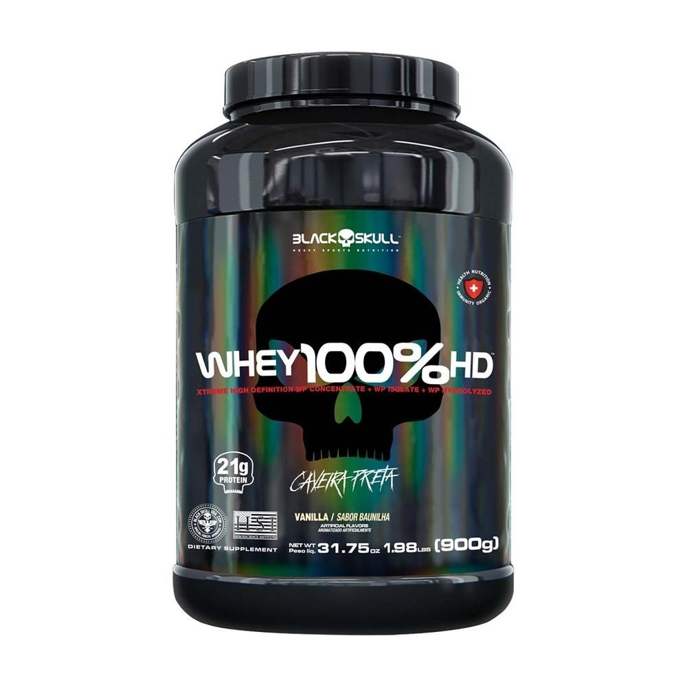 Whey 100% Hd Black Skull Baunilha 900G