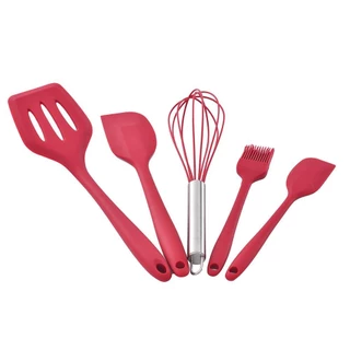CONJUNTO DE UTENSILIOS SILICONE CHERRY 5 PECAS em Oferta na Shopee
