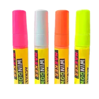 KIT MARCADOR DE VIDRO ESPELHO APAGAVEL WINDOW MARKERT 4 COR
