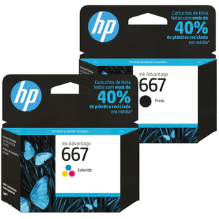 Cartuchos HP 667 Original Preto 3YM79AB + Color 3YM78AL